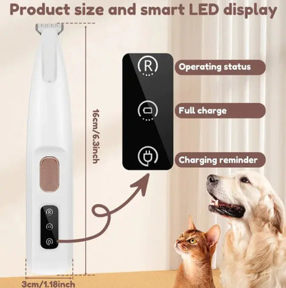 Recortador de pelo para patas de mascotas con luz LED